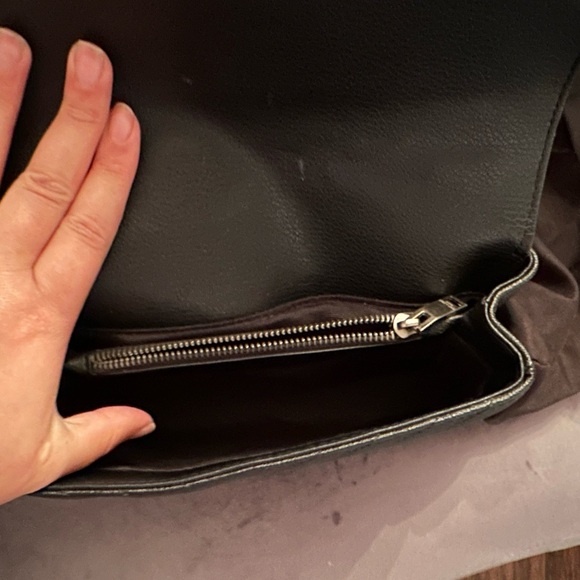 Black and silver envelope style shoulder or crossbody bag. - Picture 5 of 8